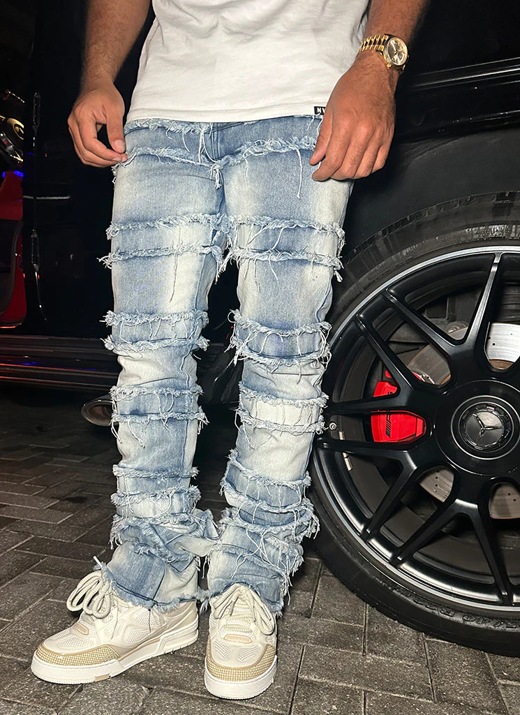 Vintage Flare Thread Jeans - Blue - Image 13
