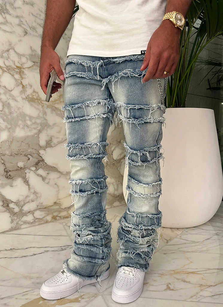 Vintage Flare Thread Jeans - Blue - Image 22