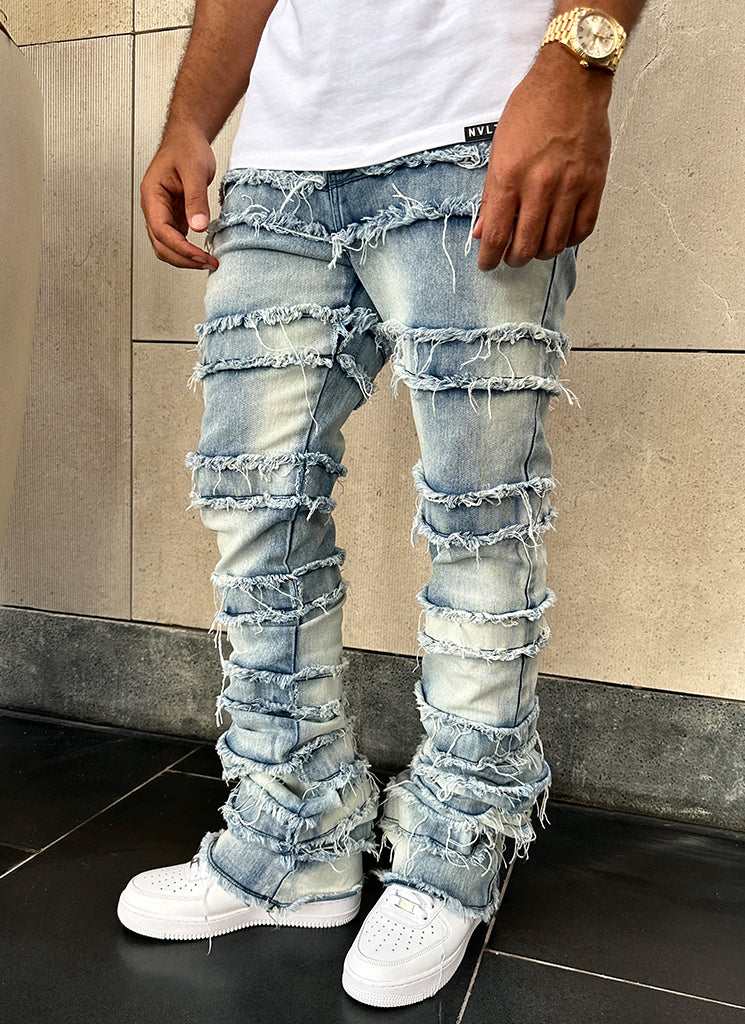 Vintage Flare Thread Jeans - Blue - Image 24