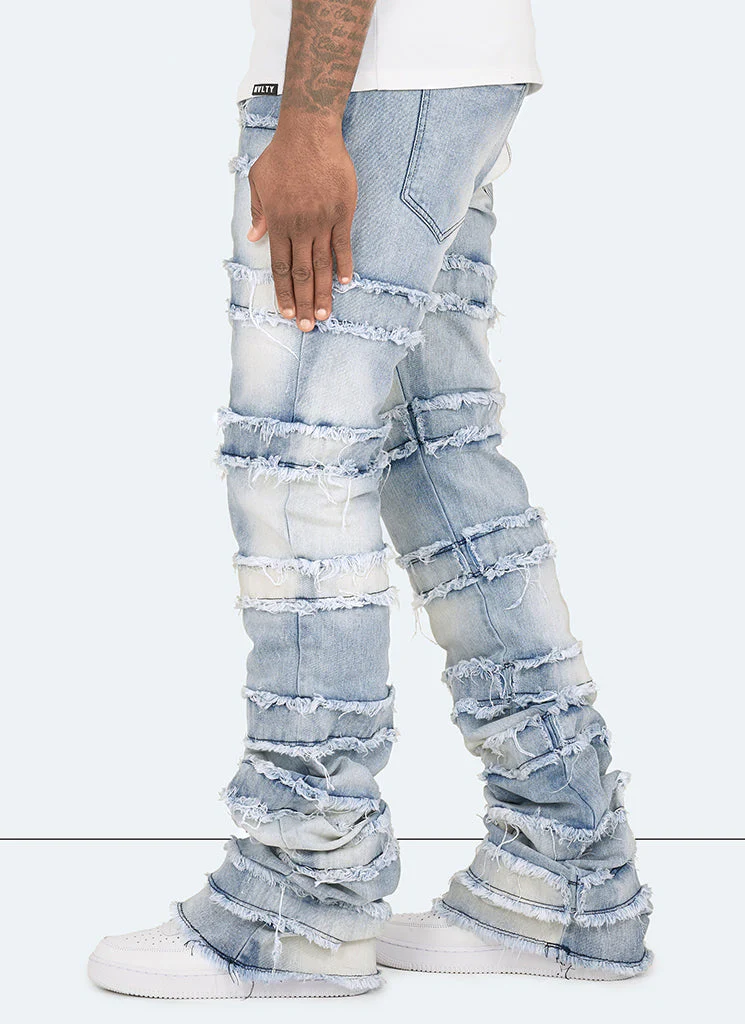 Vintage Flare Thread Jeans - Blue - Image 7