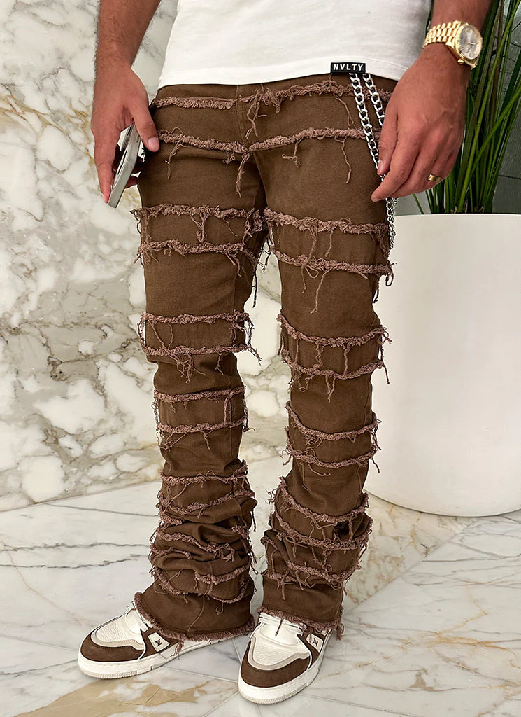 Vintage Flare Thread Jeans - Brown - Image 11