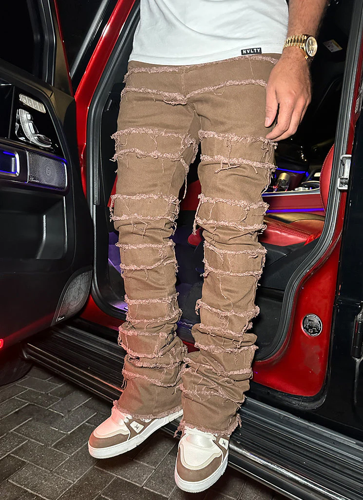 Vintage Flare Thread Jeans - Brown - Image 15