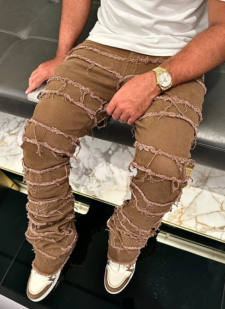 Vintage Flare Thread Jeans - Brown - Image 16