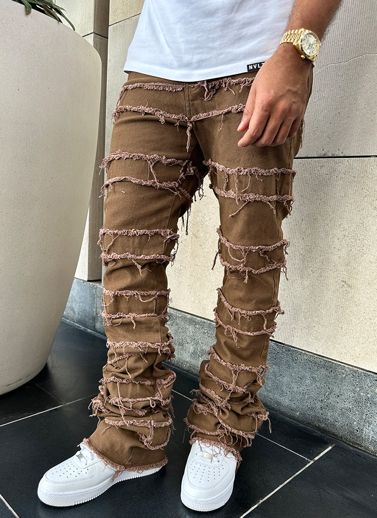 Vintage Flare Thread Jeans - Brown - Image 17