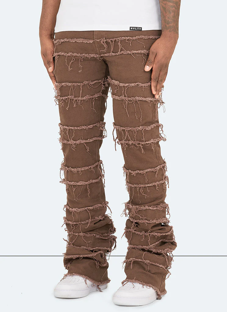 Vintage Flare Thread Jeans - Brown - Image 2