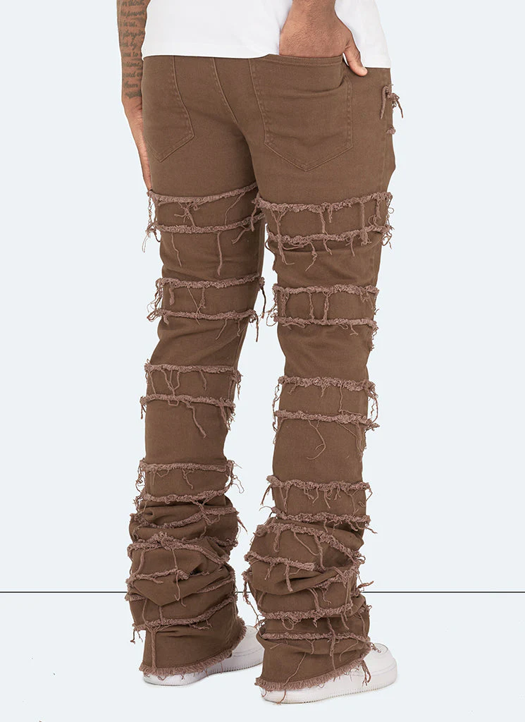 Vintage Flare Thread Jeans - Brown - Image 4