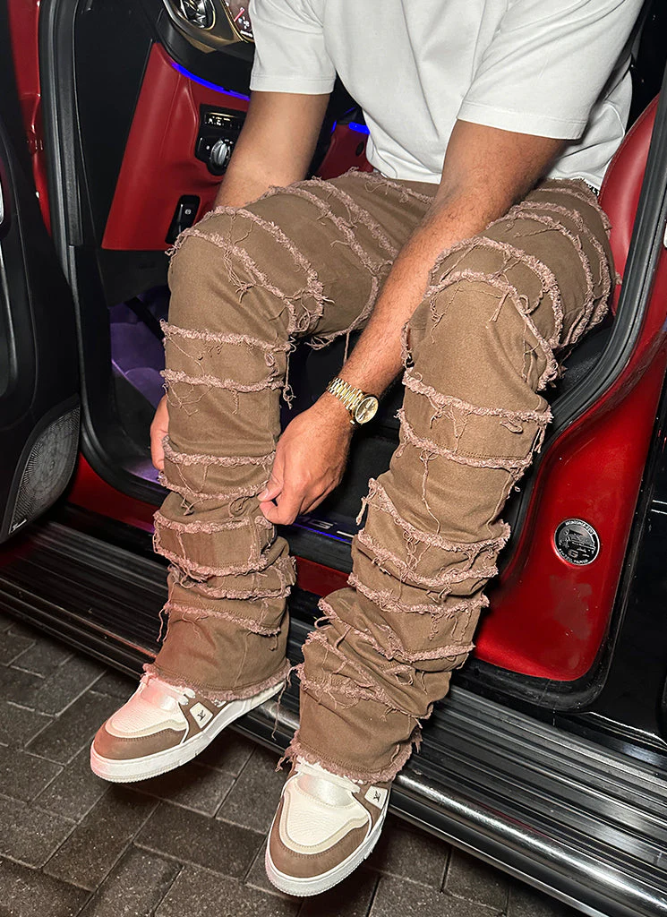 Vintage Flare Thread Jeans - Brown - Image 5