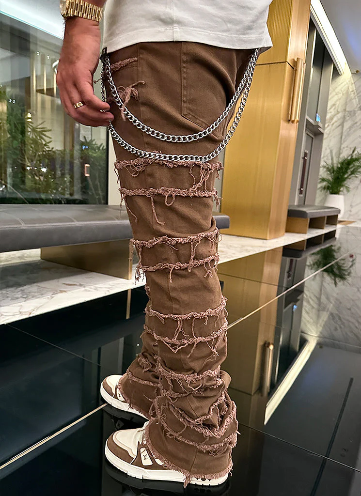 Vintage Flare Thread Jeans - Brown - Image 8