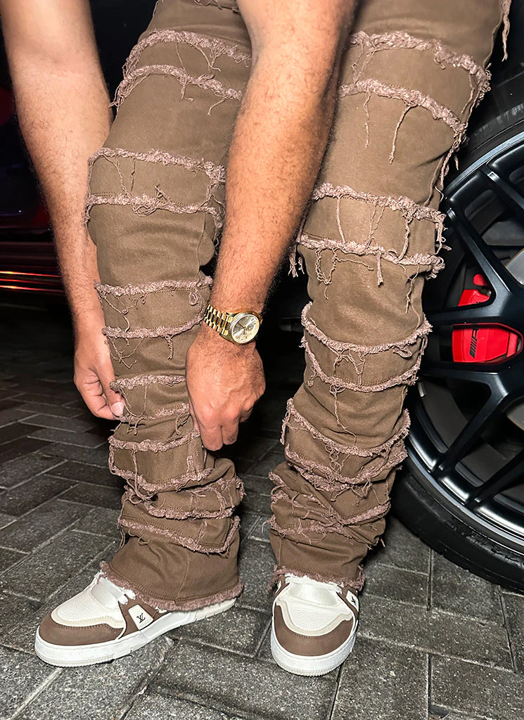 Vintage Flare Thread Jeans - Brown - Image 9