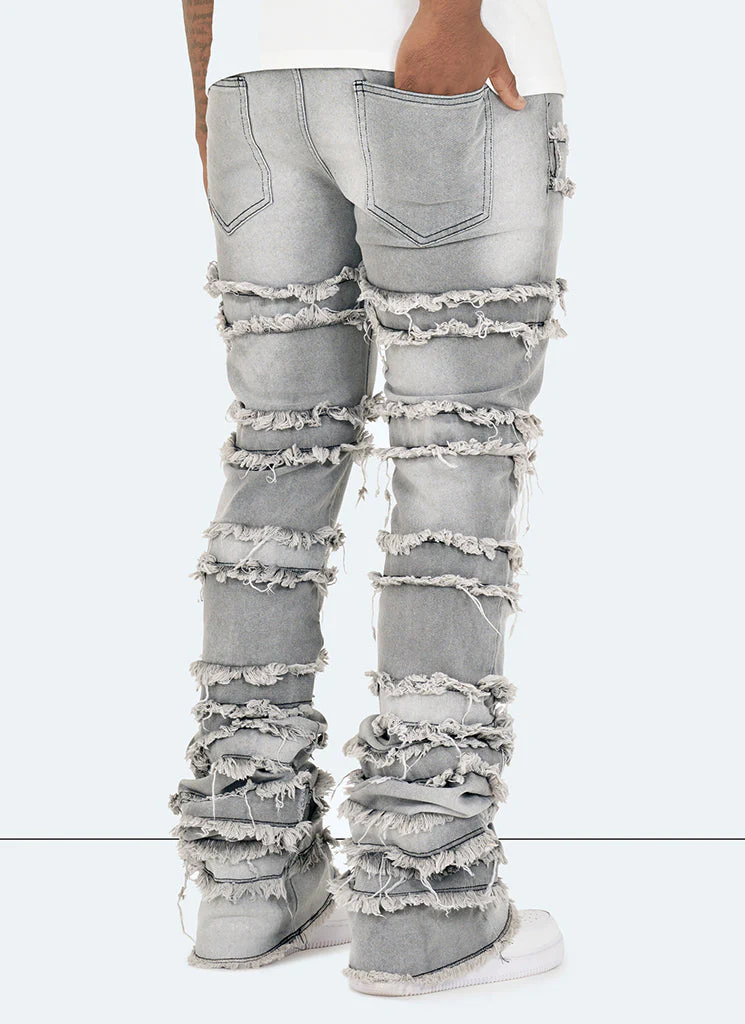 Vintage Flare Thread Jeans - Grey - Image 4
