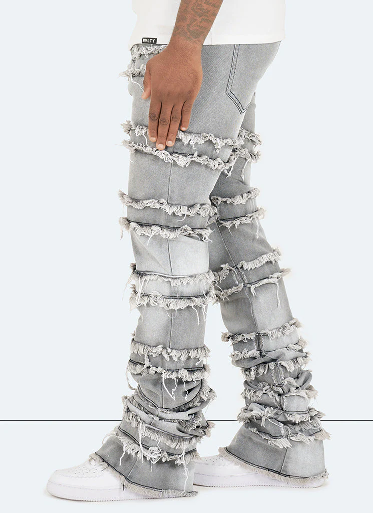 Vintage Flare Thread Jeans - Grey - Image 6