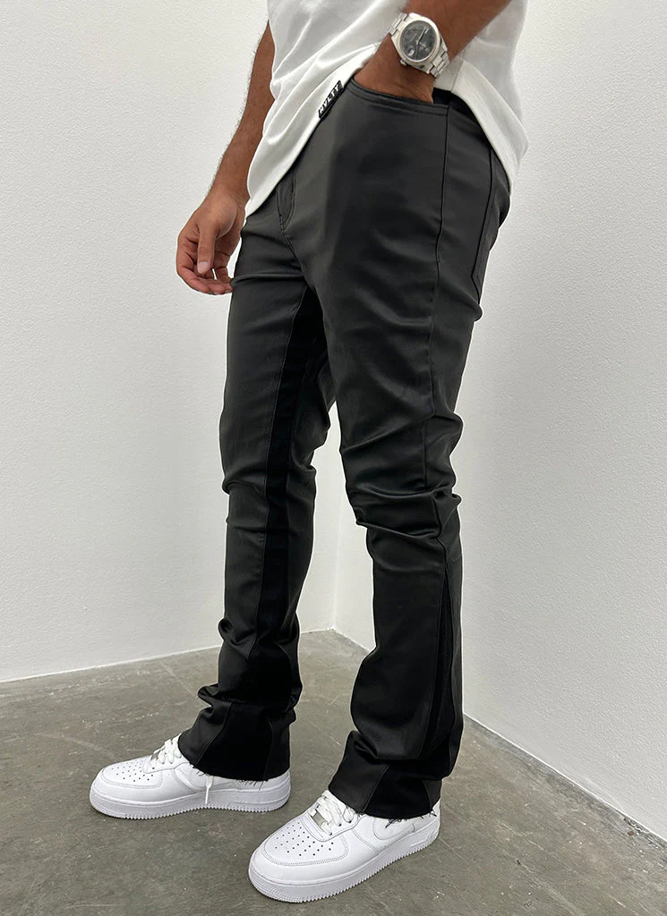 Vintage Flare Wax Jeans - Black - Image 7