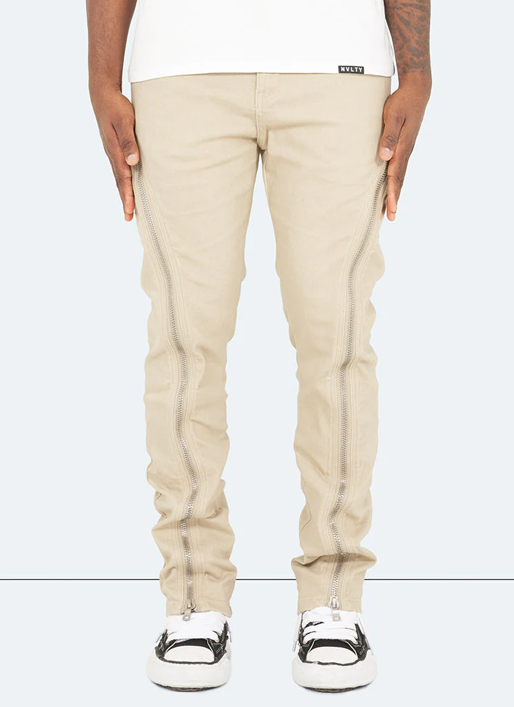 Vintage Flare Zipper Jeans - Stone - Image 2