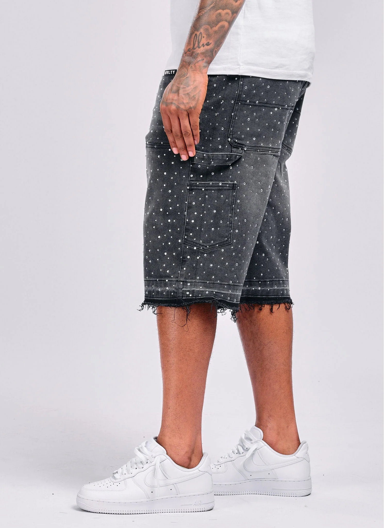 Vintage Flooded VVS Carpenter Denim Shorts - Black - Image 3