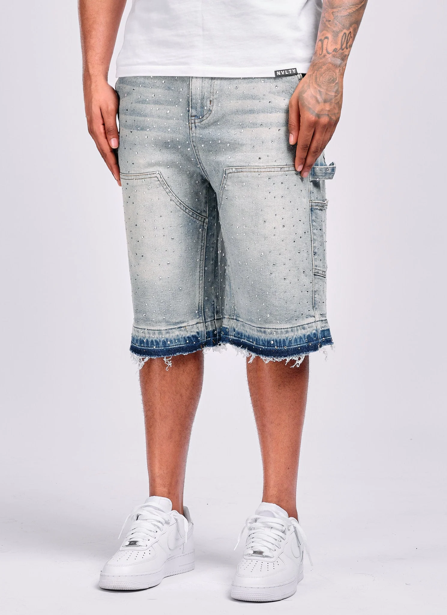 Vintage Flooded VVS Carpenter Denim Shorts - Blue - Image 5