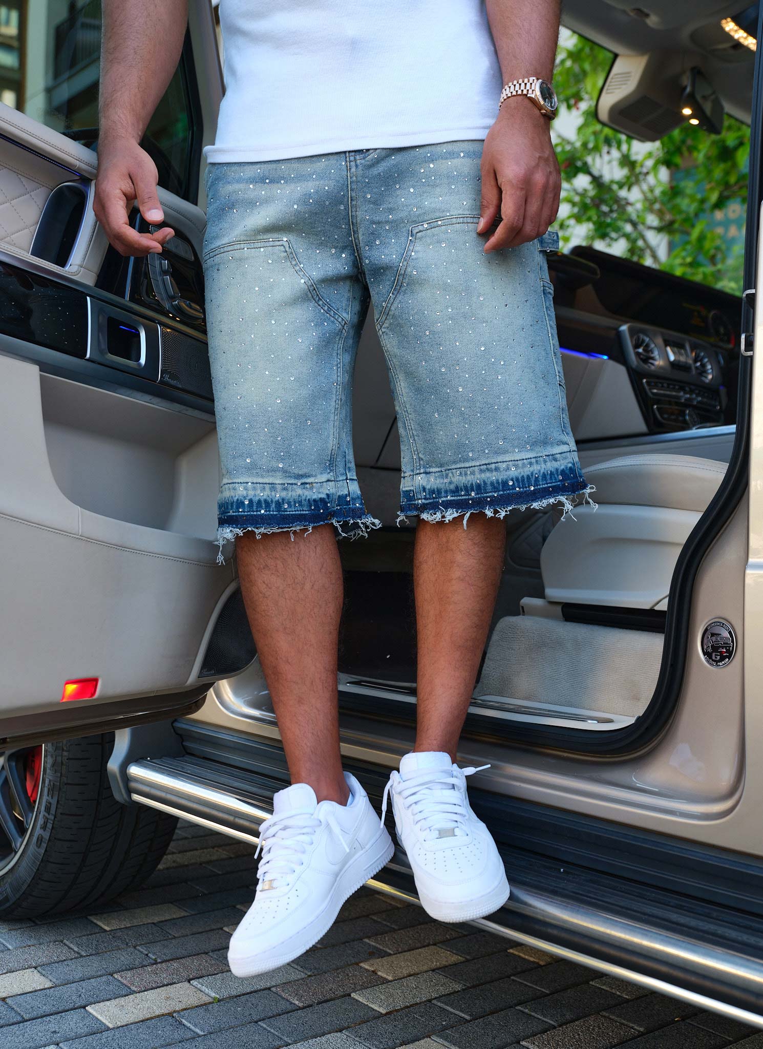 Vintage Flooded VVS Carpenter Denim Shorts - Blue - Image 8