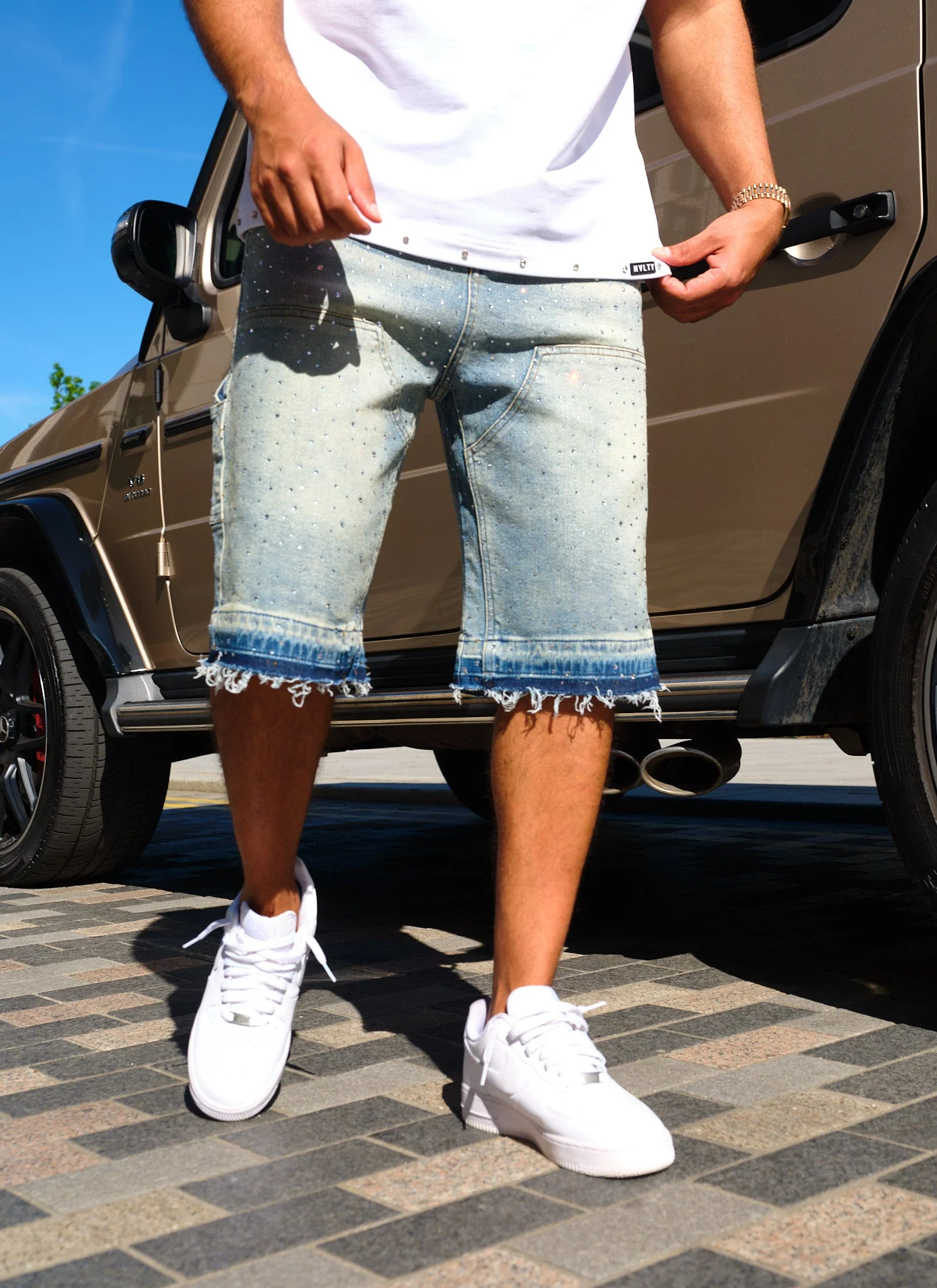 Vintage Flooded VVS Carpenter Denim Shorts - Blue - Image 9