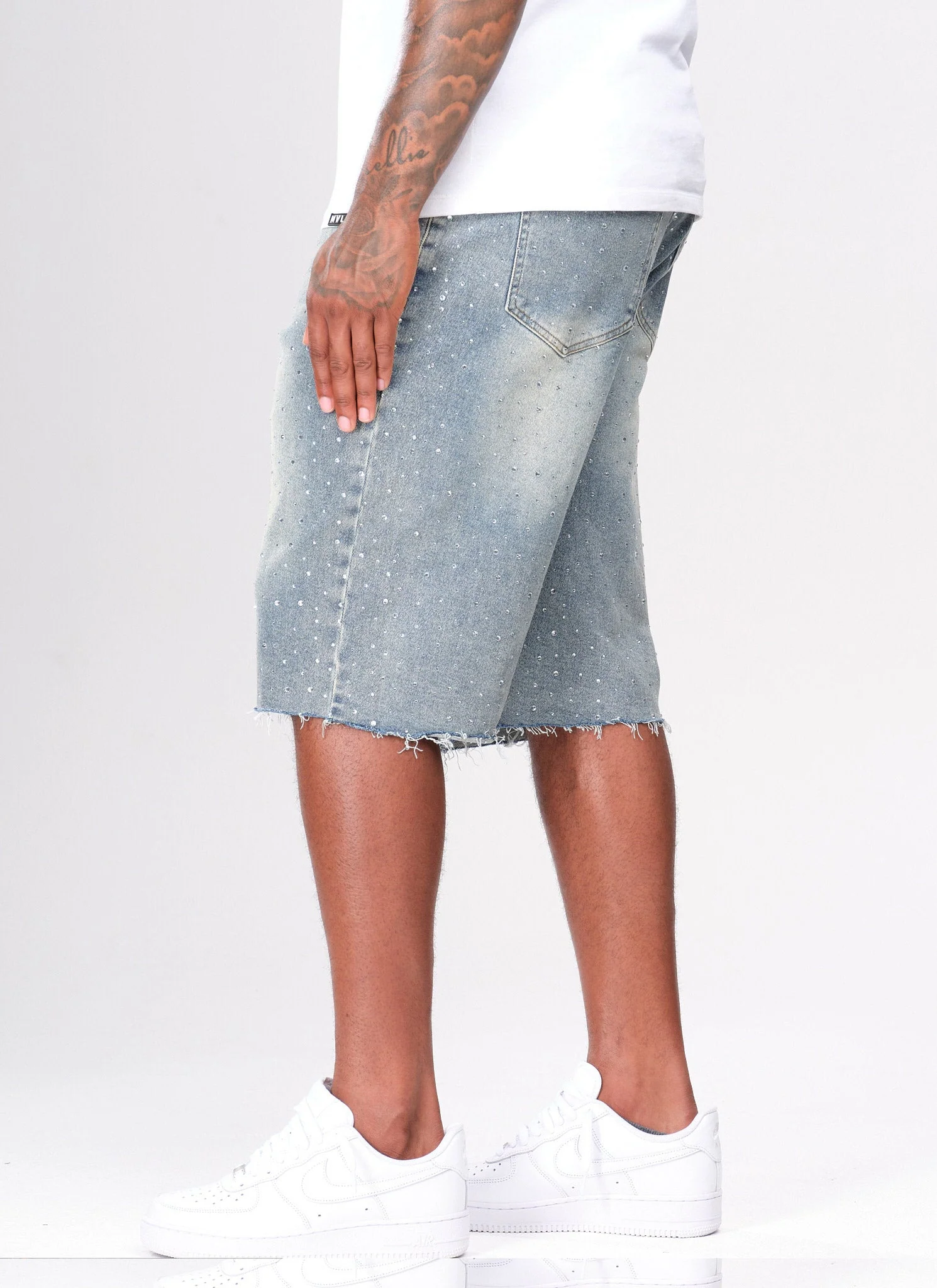 Vintage Flooded VVS Denim Shorts - Blue - Image 2