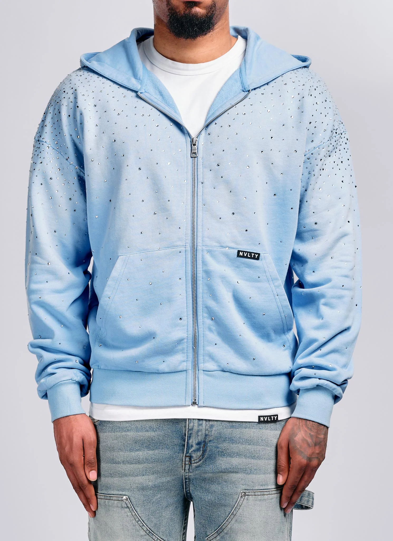 Vintage Flooded VVS Zip Hoodie - Baby Blue