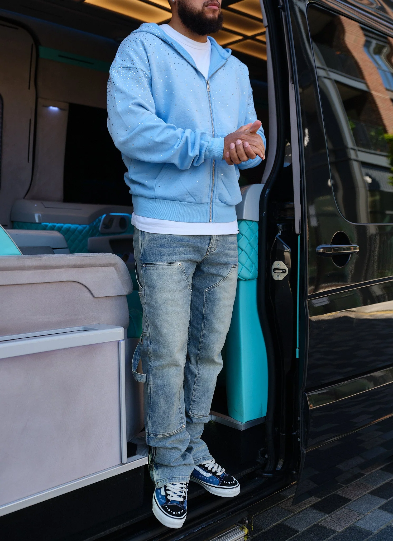 Vintage Flooded VVS Zip Hoodie - Baby Blue - Image 10