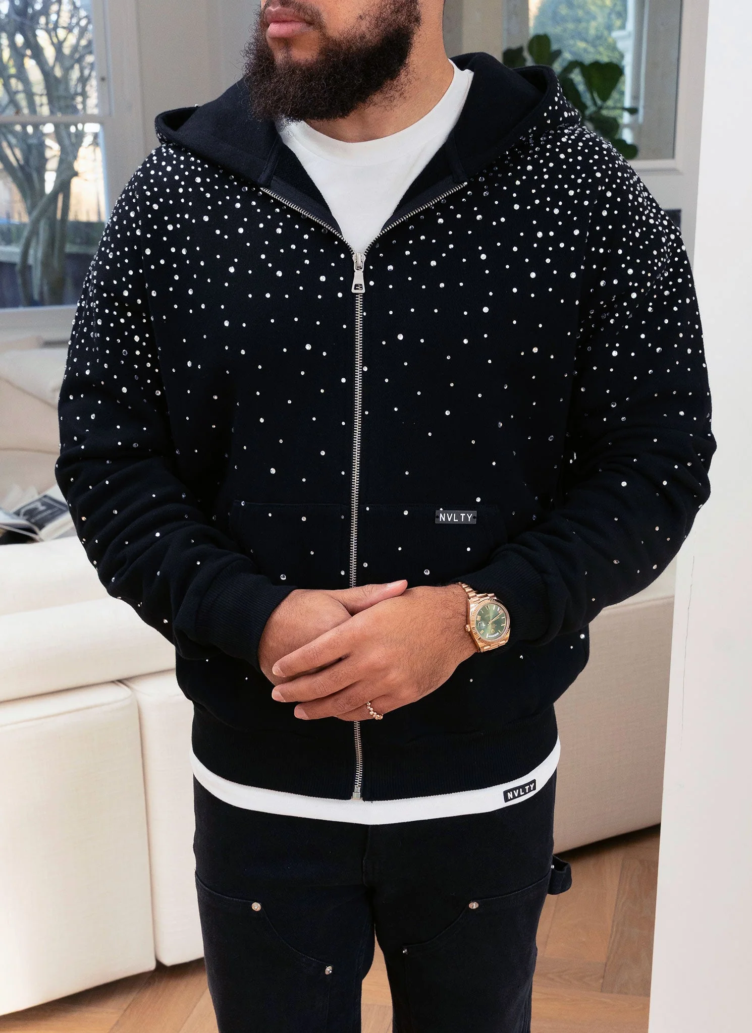 Vintage Flooded VVS Zip Hoodie - Black - Image 10