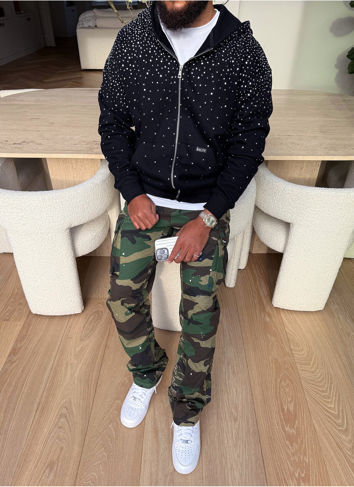 Vintage Flooded VVS Zip Hoodie - Black - Image 12