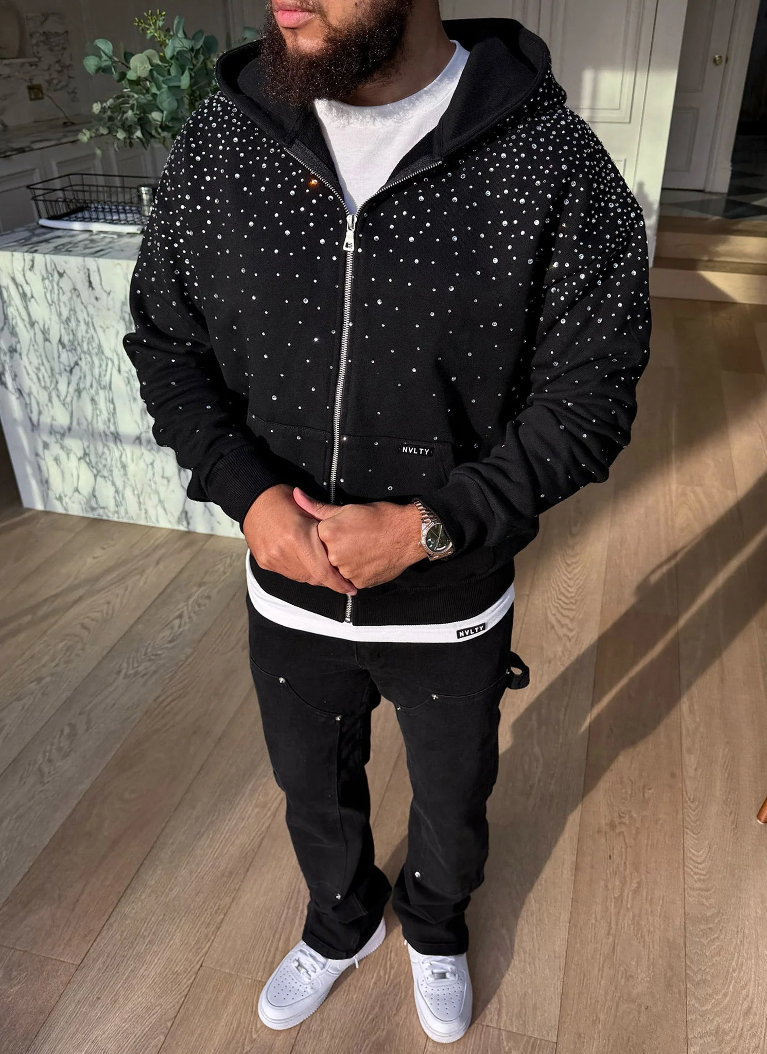 Vintage Flooded VVS Zip Hoodie - Black - Image 17