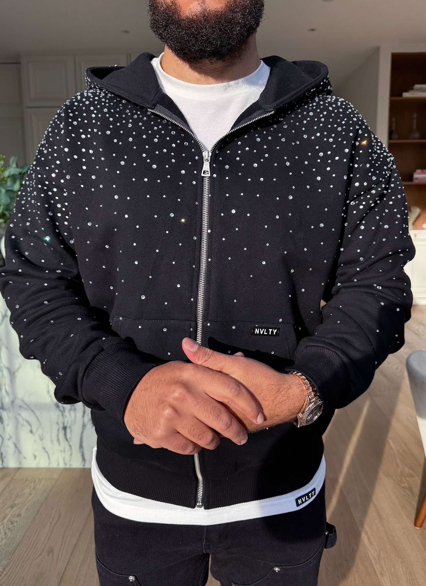Vintage Flooded VVS Zip Hoodie - Black - Image 18