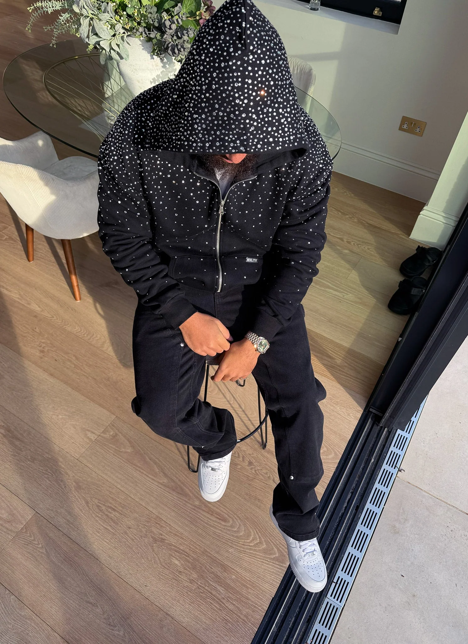 Vintage Flooded VVS Zip Hoodie - Black - Image 19