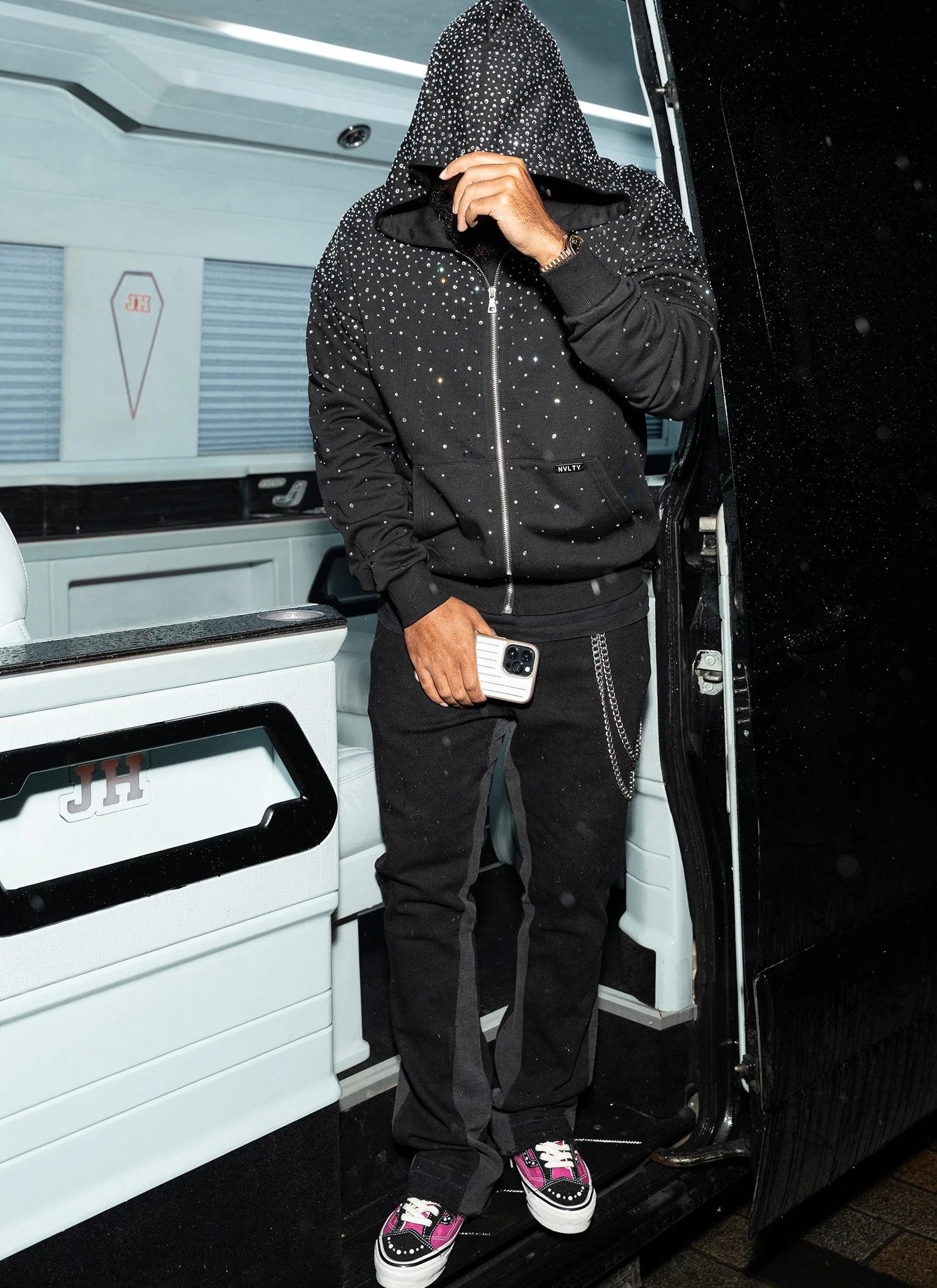 Vintage Flooded VVS Zip Hoodie - Black - Image 5