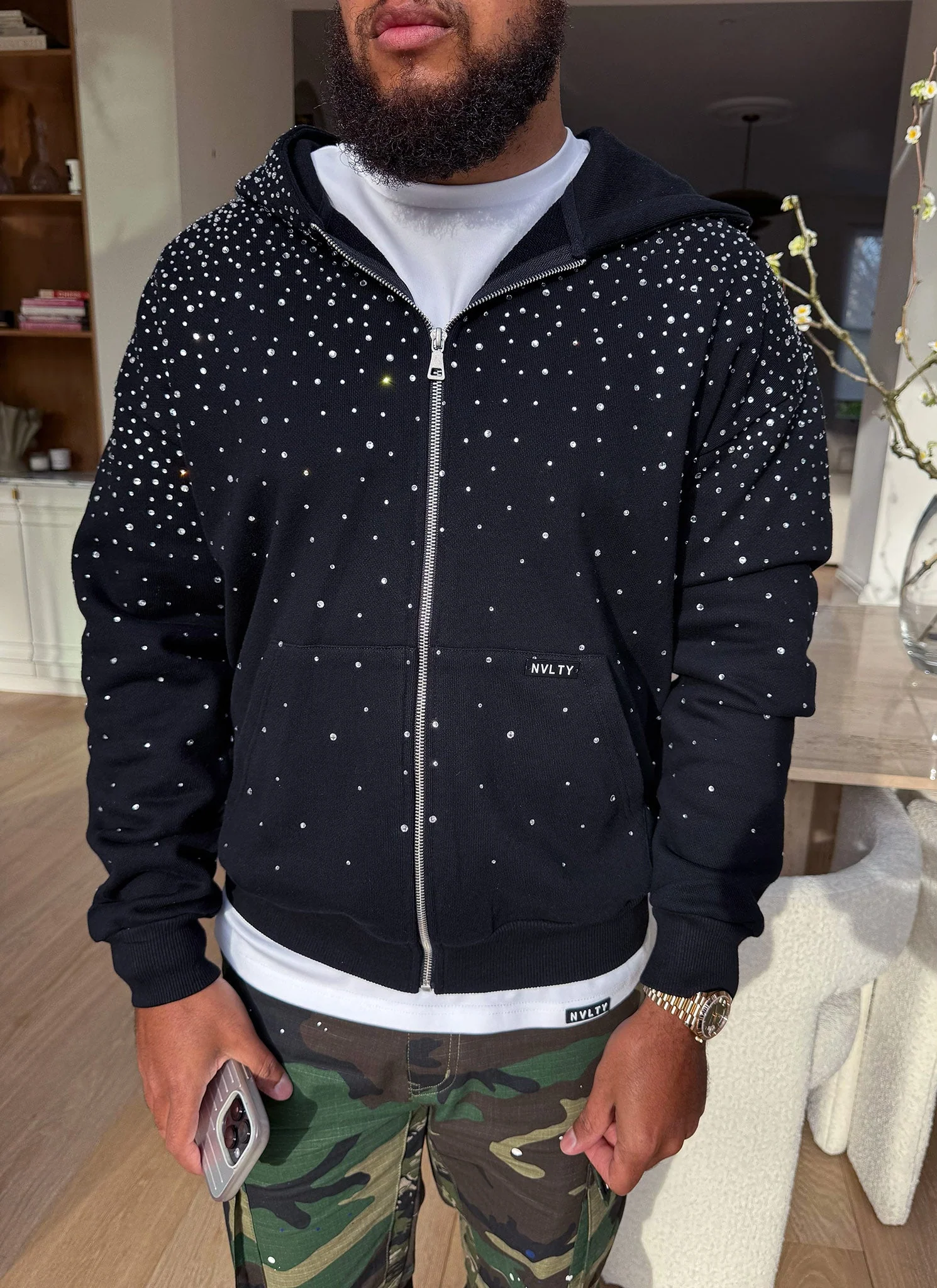 Vintage Flooded VVS Zip Hoodie - Black - Image 7