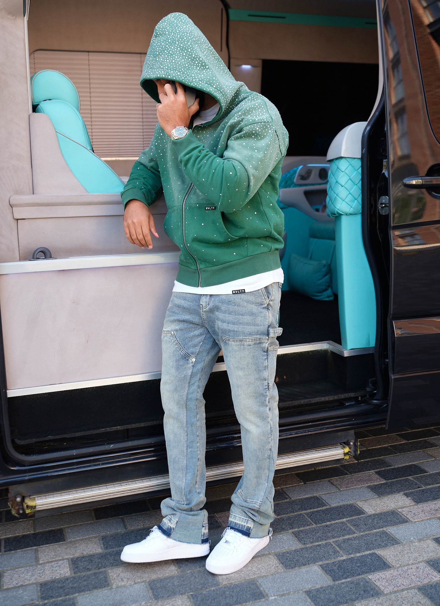Vintage Flooded VVS Zip Hoodie - Green - Image 13