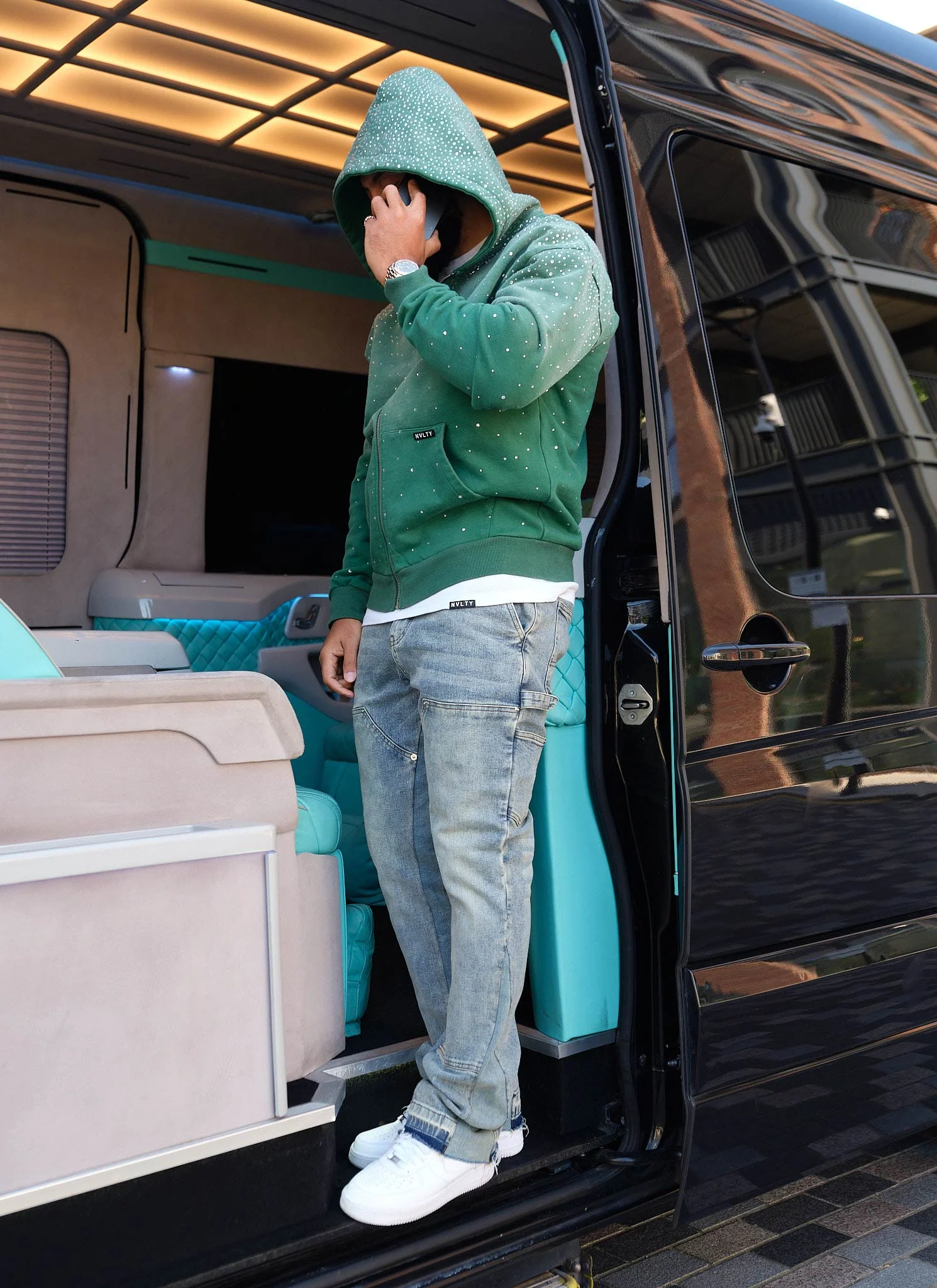 Vintage Flooded VVS Zip Hoodie - Green - Image 2