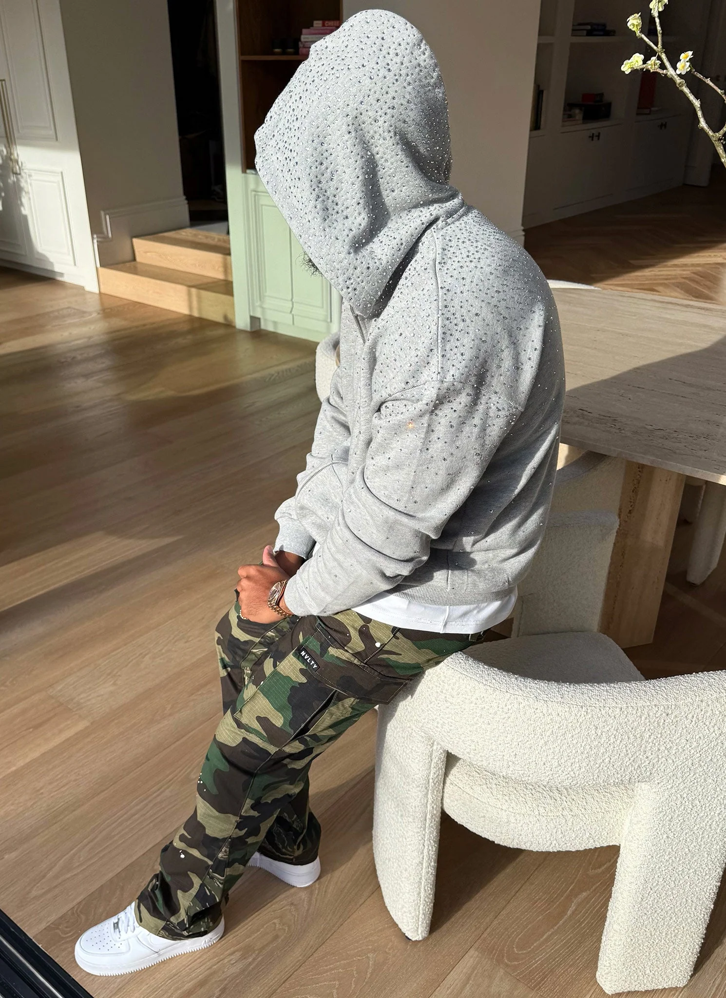 Vintage Flooded VVS Zip Hoodie - Grey - Image 2