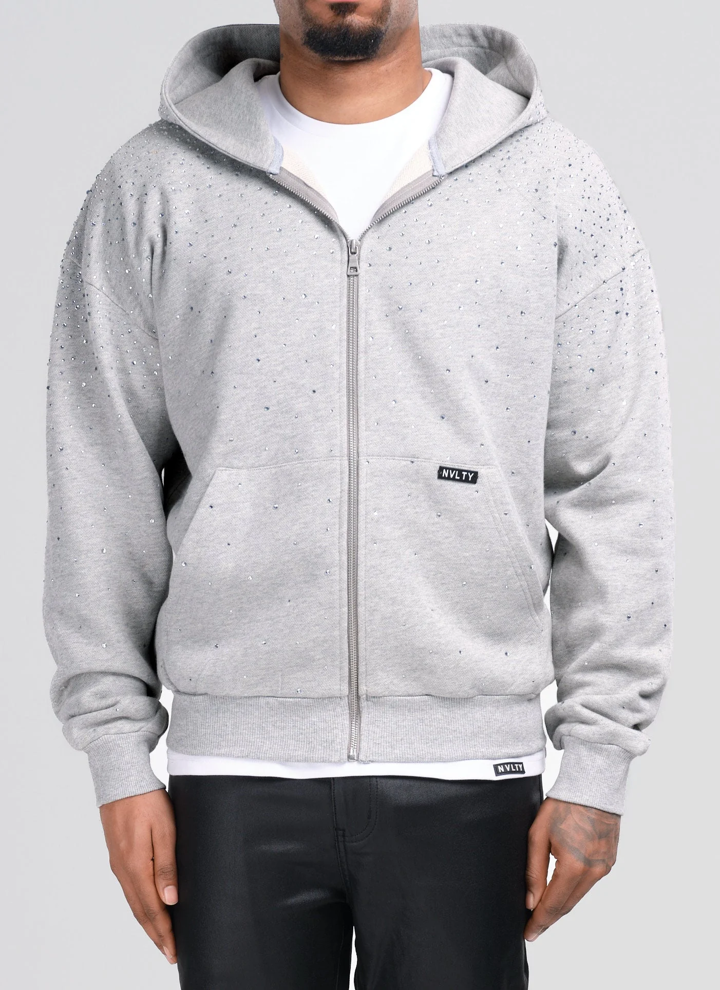 Vintage Flooded VVS Zip Hoodie - Grey - Image 3