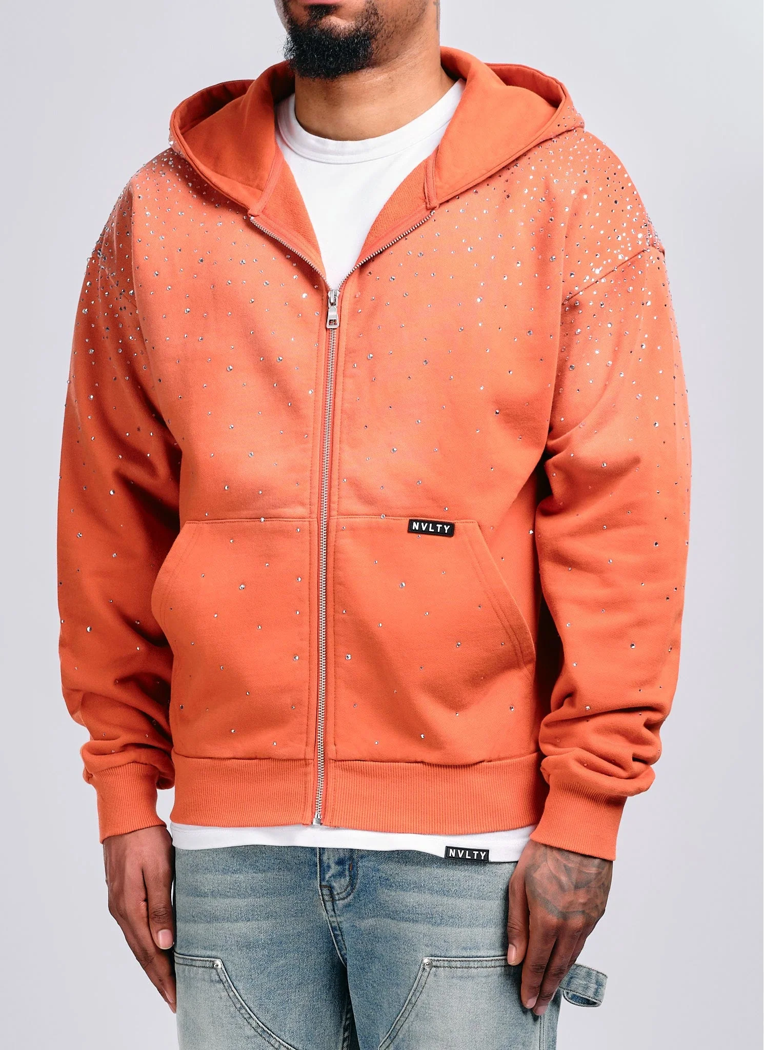 Vintage Flooded VVS Zip Hoodie - Orange - Image 6