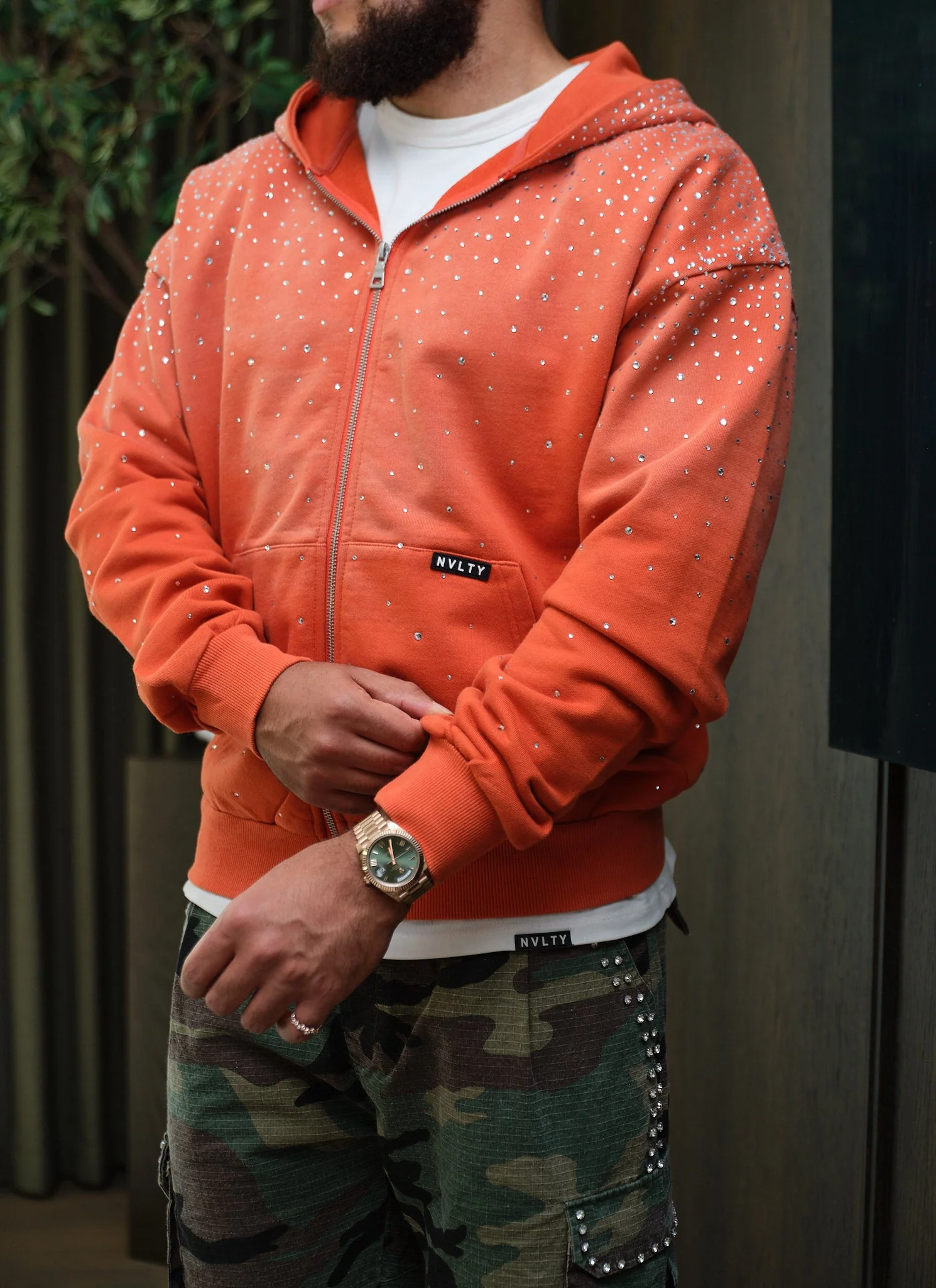 Vintage Flooded VVS Zip Hoodie - Orange - Image 9