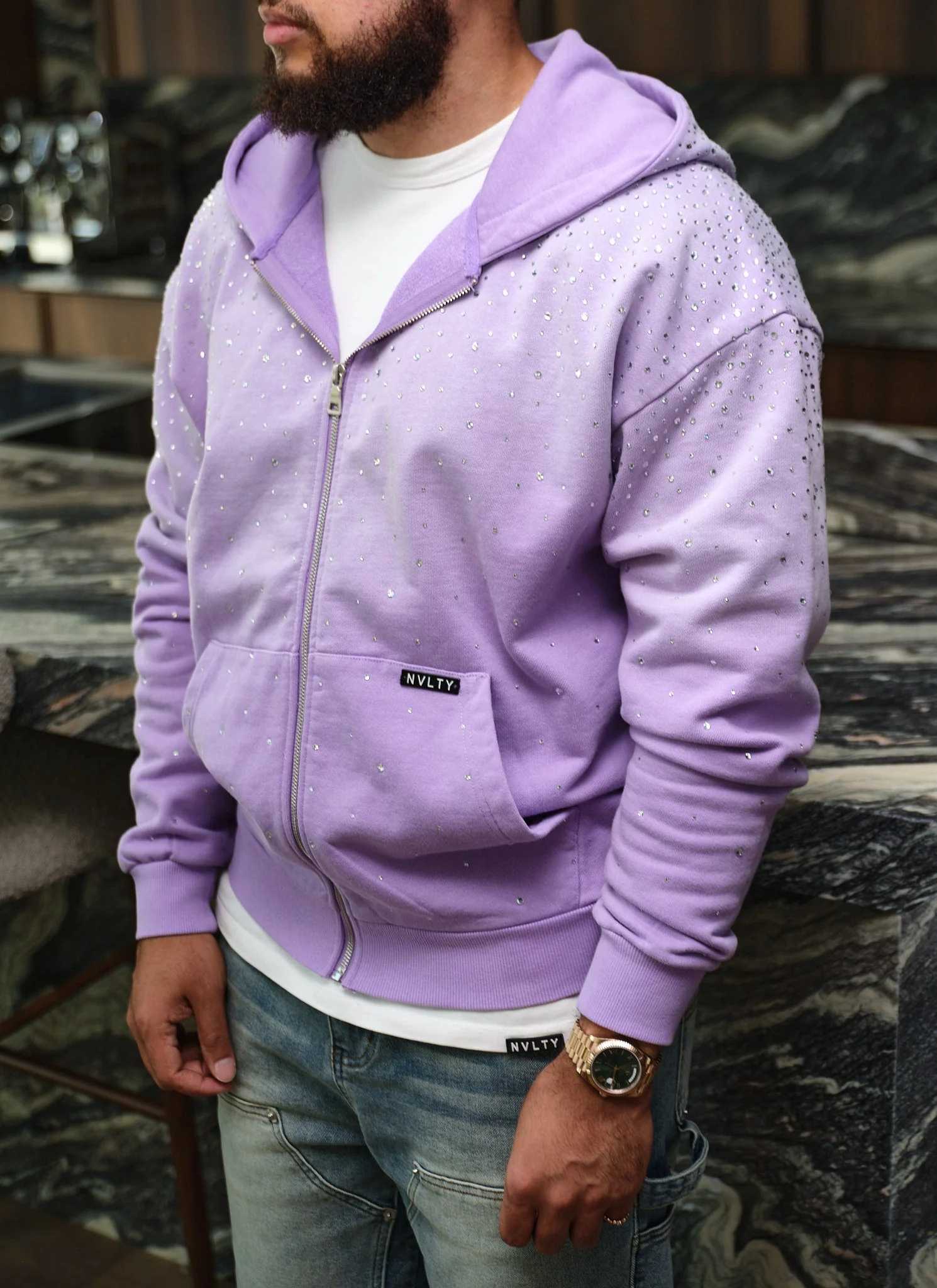Vintage Flooded VVS Zip Hoodie - Purple - Image 2