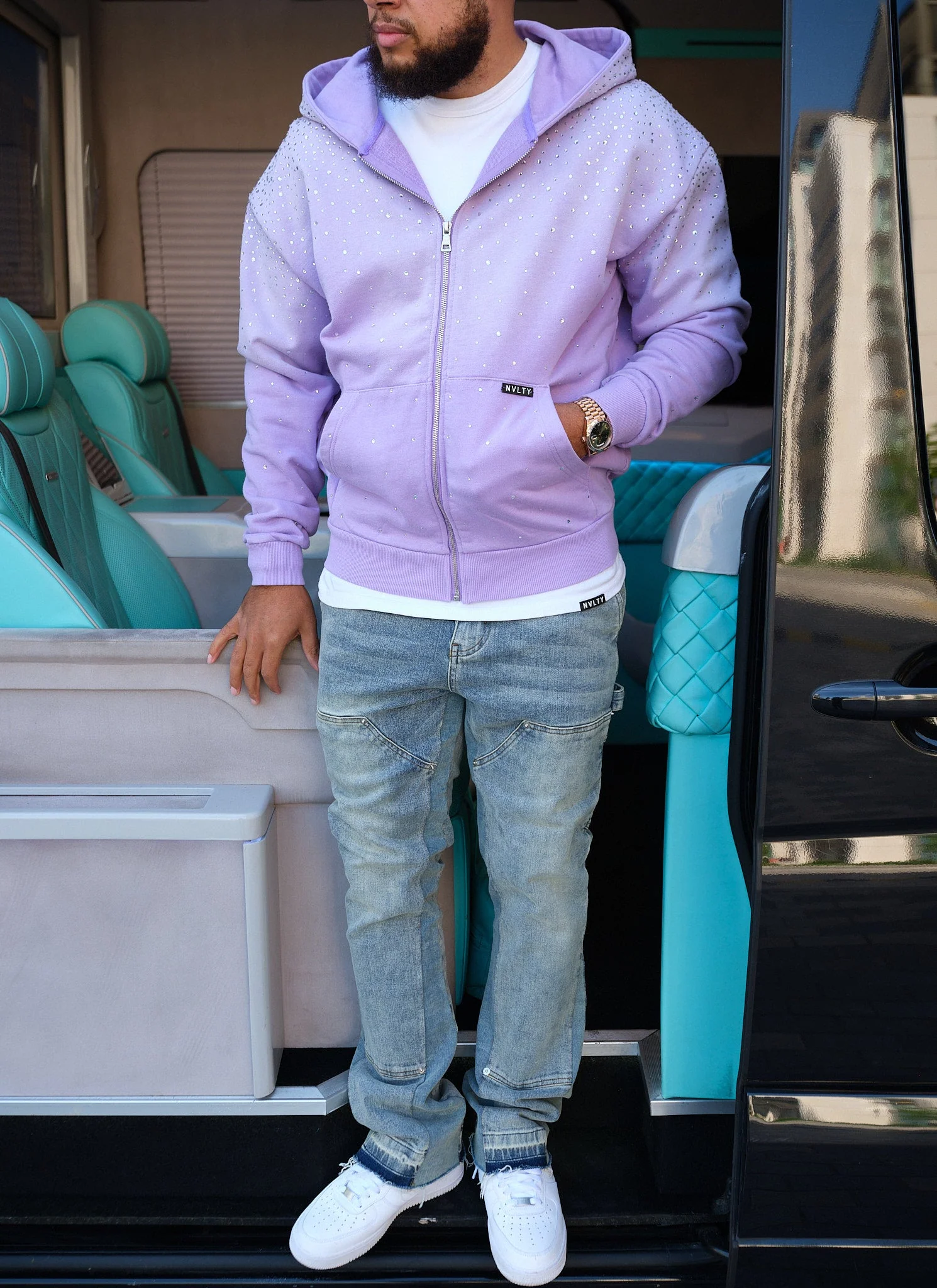 Vintage Flooded VVS Zip Hoodie - Purple - Image 9
