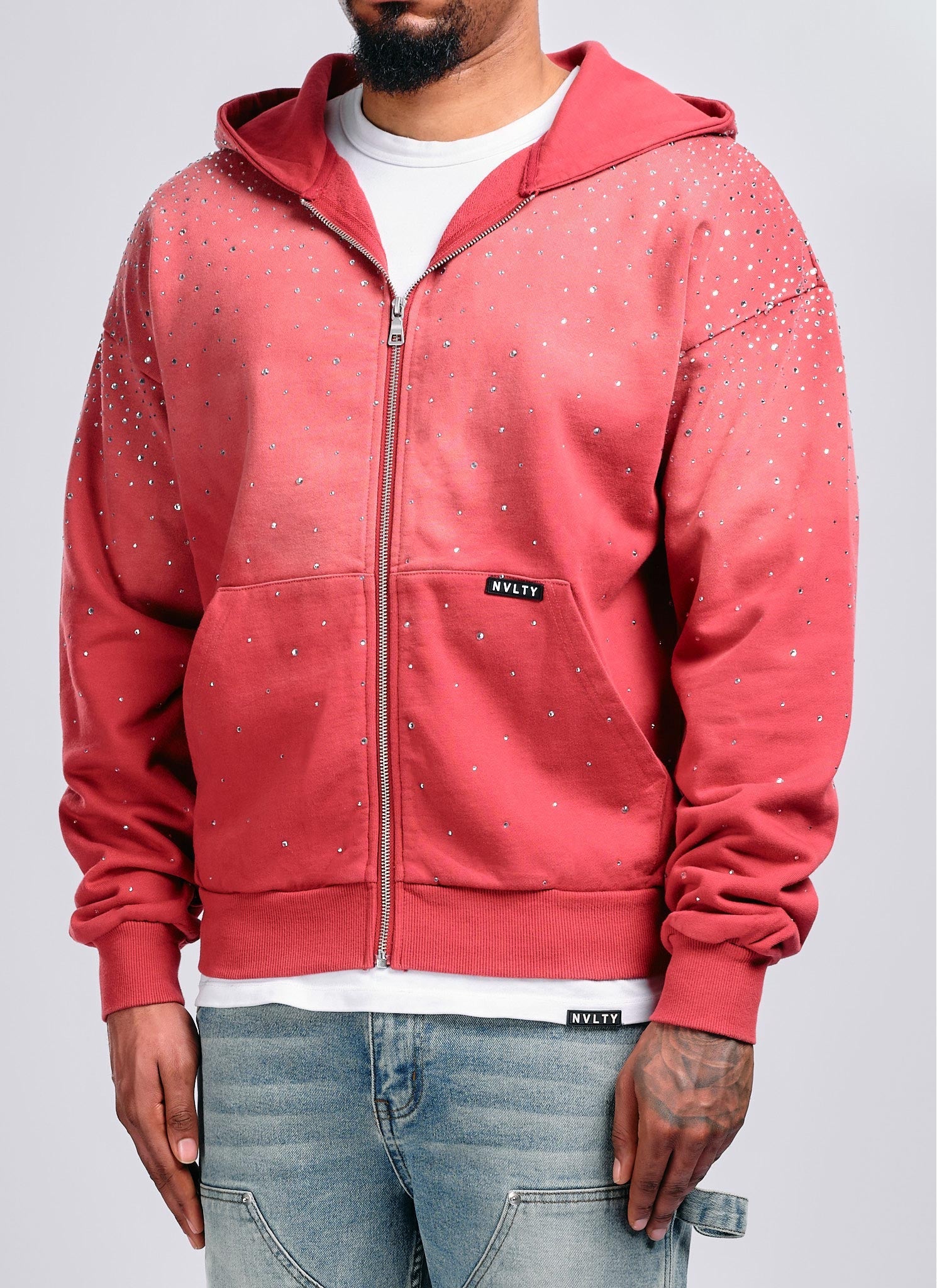 Vintage Flooded VVS Zip Hoodie - Red - Image 6