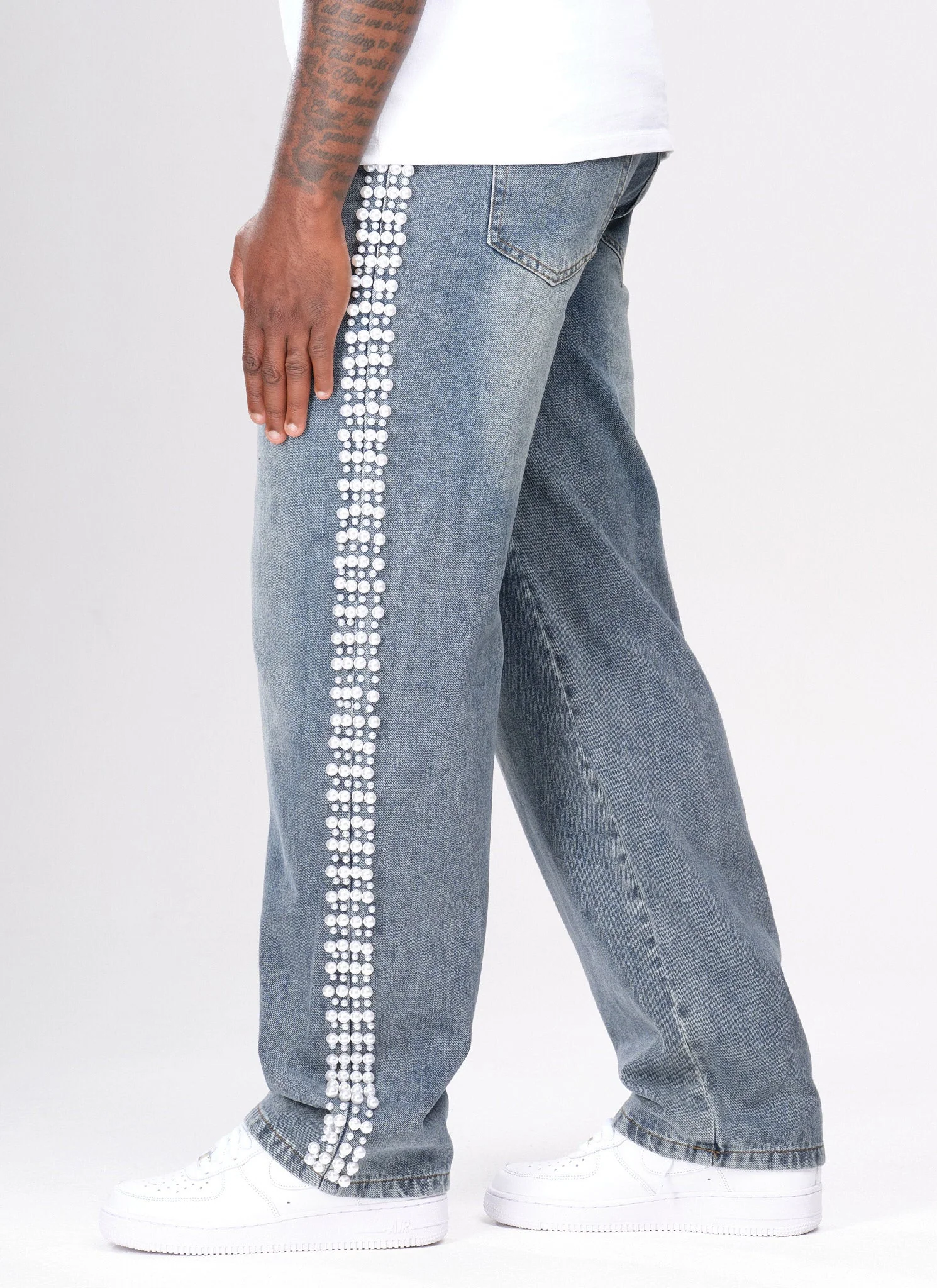 Vintage Pearl Jeans - Blue