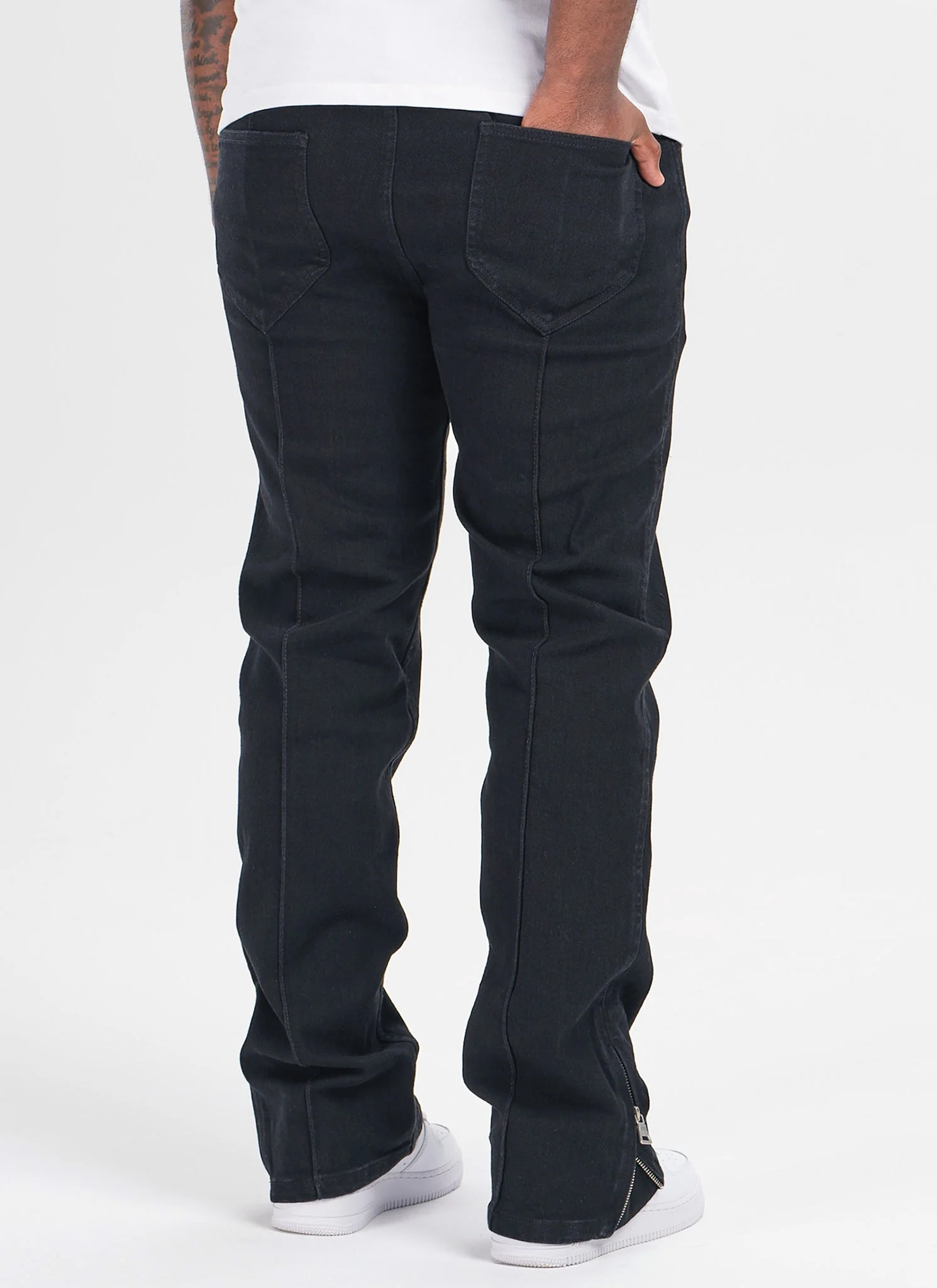 Vintage Pleat Jeans - Black - Image 5
