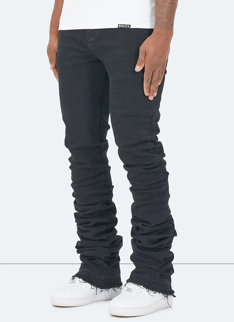 Vintage Stacked Jeans - Black - Image 2