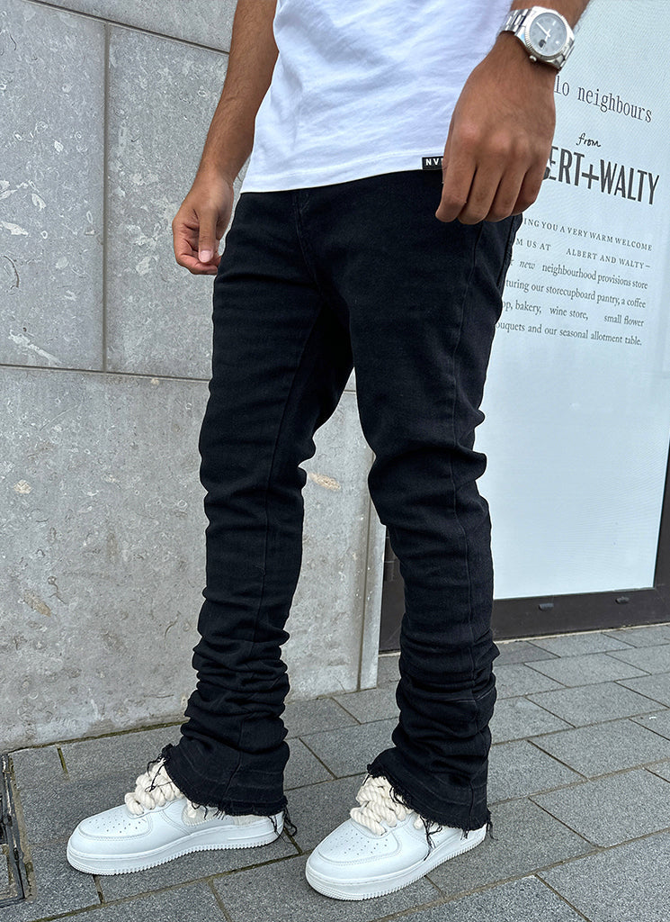 Vintage Stacked Jeans - Black - Image 3