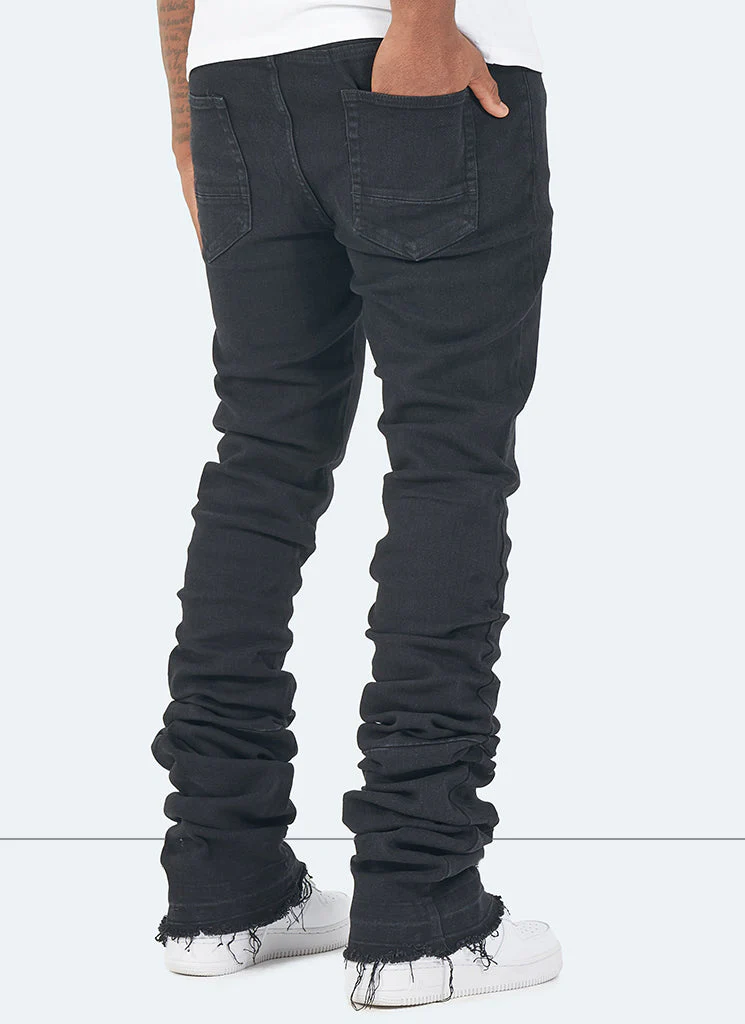 Vintage Stacked Jeans - Black - Image 4