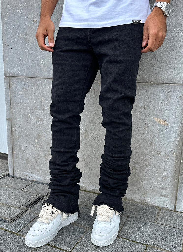 Vintage Stacked Jeans - Black - Image 5
