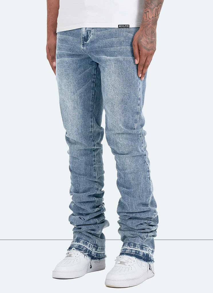 Vintage Stacked Jeans - Blue - Image 2