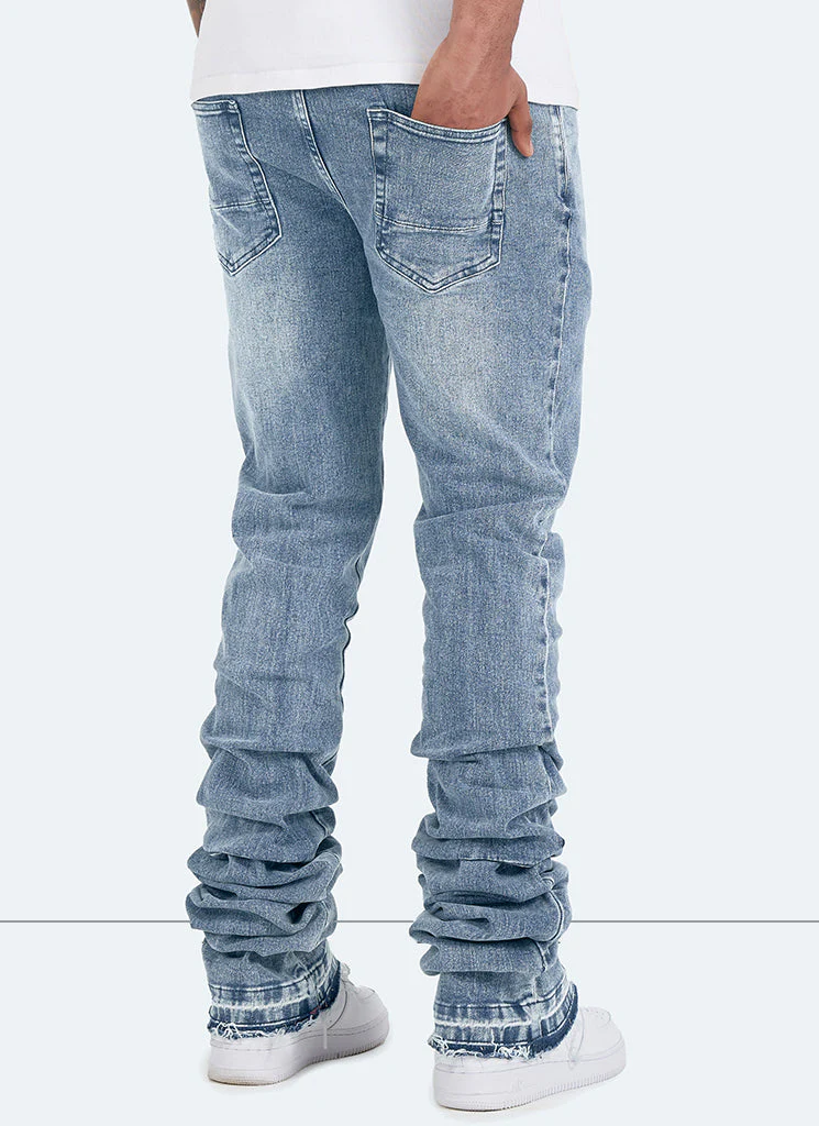 Vintage Stacked Jeans - Blue - Image 5