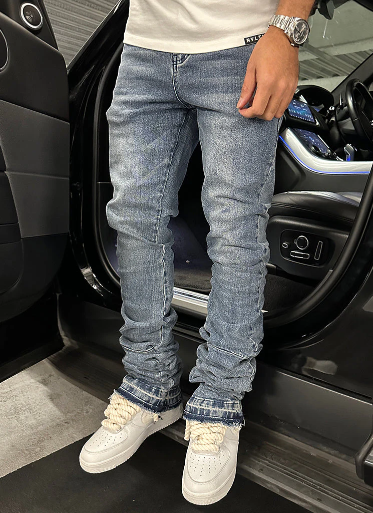 Vintage Stacked Jeans - Blue - Image 7