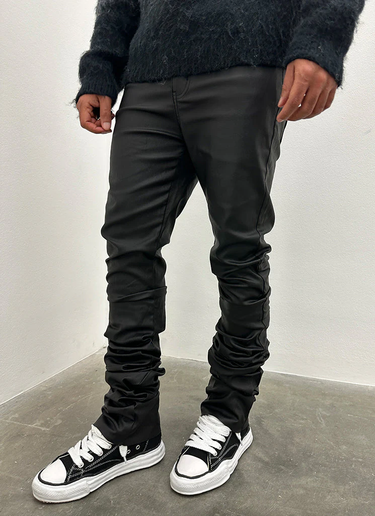 Vintage Stacked Wax Jeans - Black - Image 3